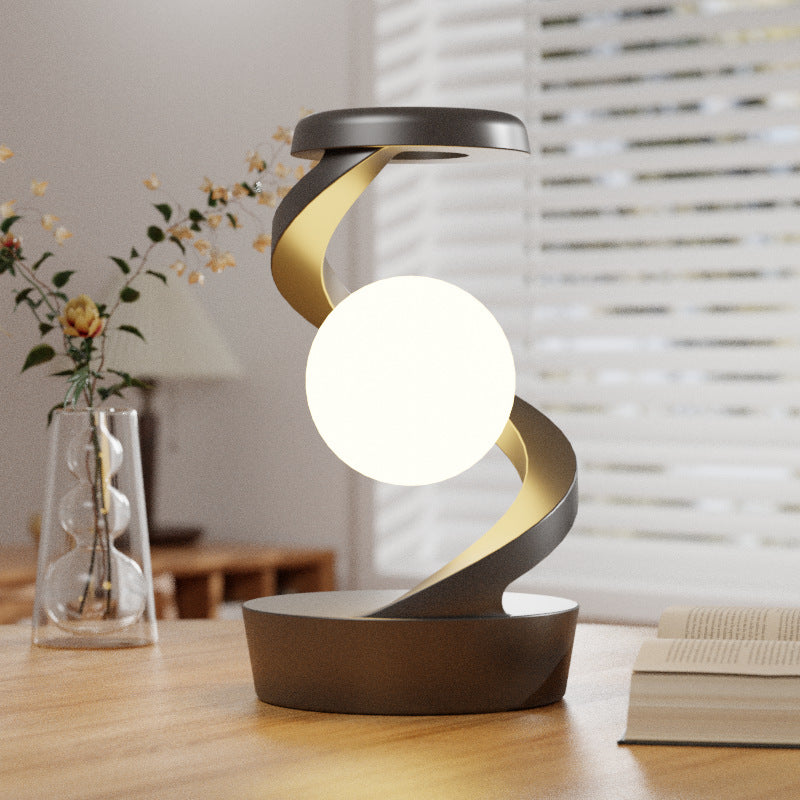 Desk Lamp, Rotating Moon with Phone Wireless Charging