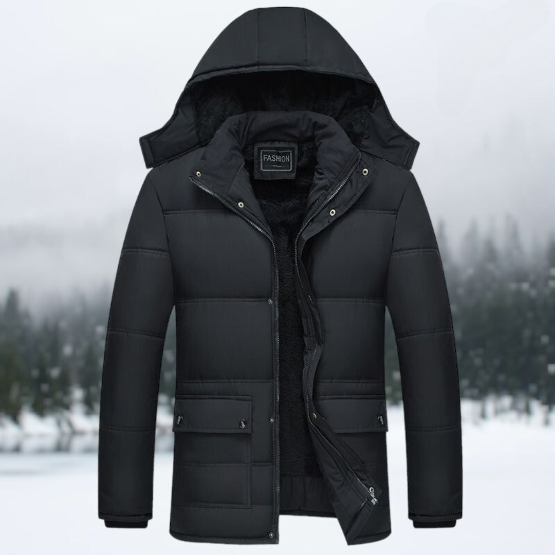 Gattuson™ - Black Quilted Winter Jacket 