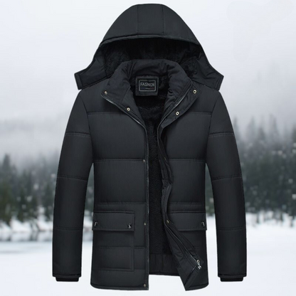 Gattuson™ - Black Quilted Winter Jacket 