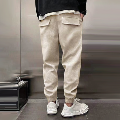 Adam - Loose Elastic Waist Casual Sports Trousers 