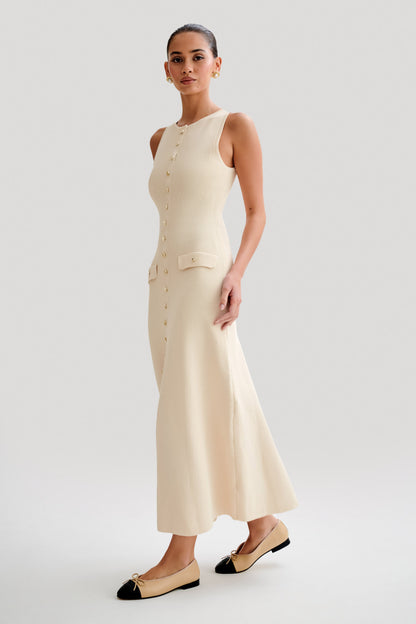 Sarai™ - Sleeveless Buttoned Maxi Dress