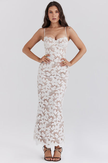 Ralyna™ - Pearl Blossom Maxi Dress