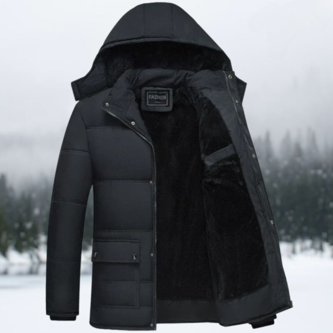 Gattuson™ - Black Quilted Winter Jacket 