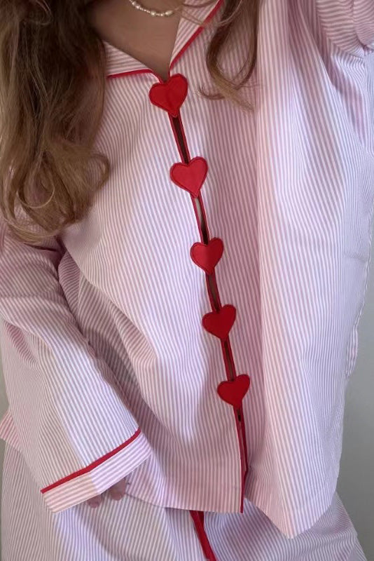 Pink Striped Heart Pajamas