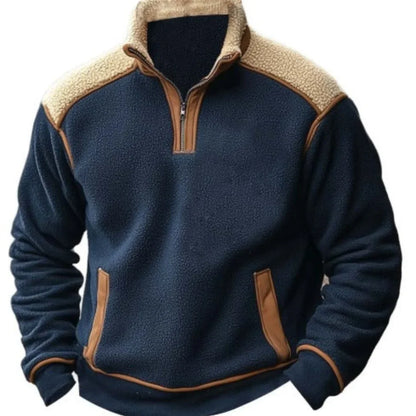 Liam - Vintage fleece trui met korte rits