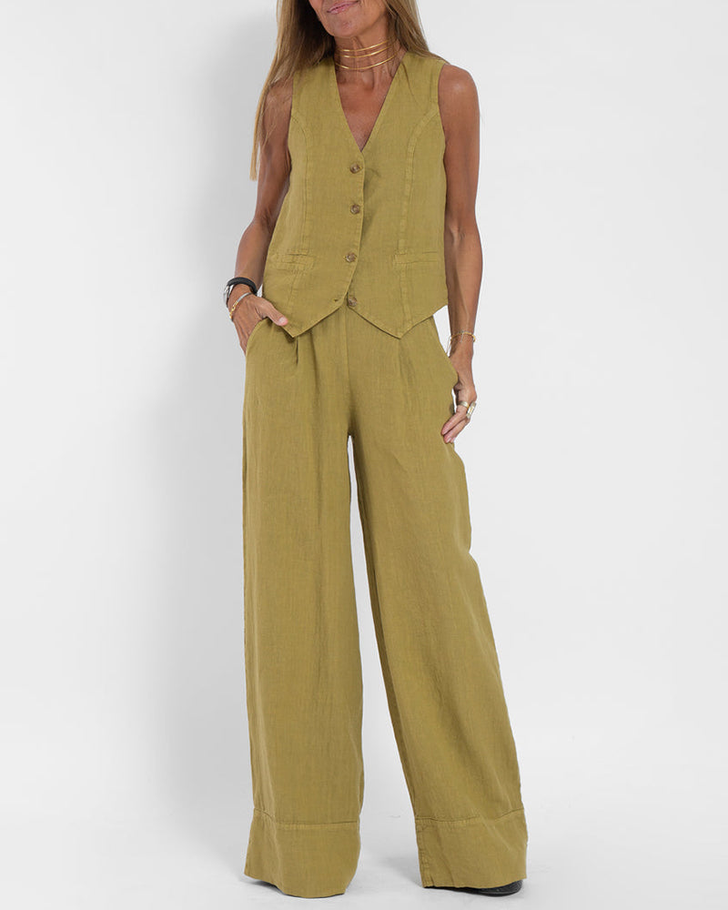 Marlena™ - Linen Vest and Trouser Set