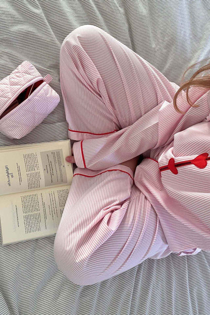 Pink Striped Heart Pajamas