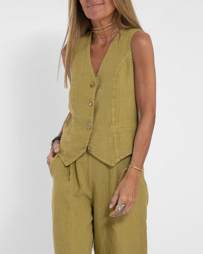 Marlena™ - Linen Vest and Trouser Set