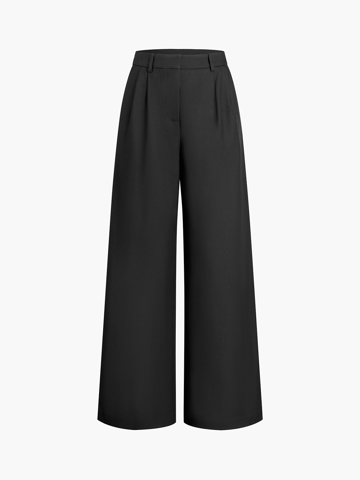 BEAUVOGUE - Plain wide leg trousers without belt