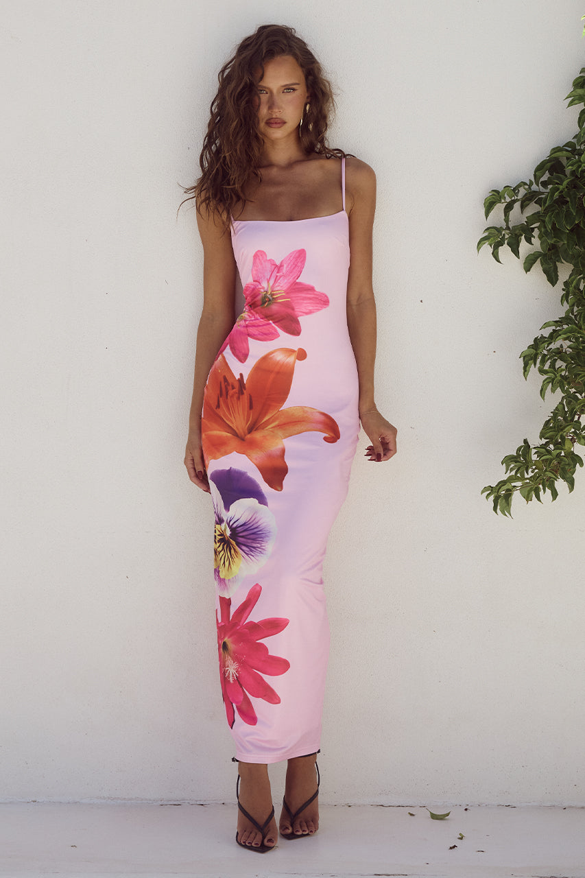 Polina™ | Crimson Lily Maxi Dress 