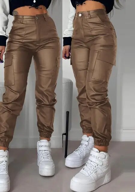 Isatrella™ - Cargo leather pants