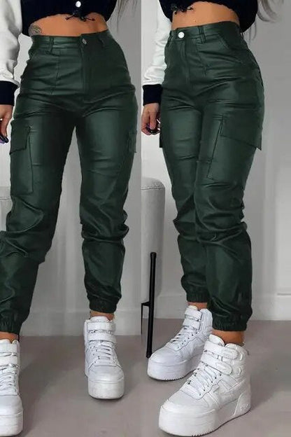 Isatrella™ - Cargo leather pants