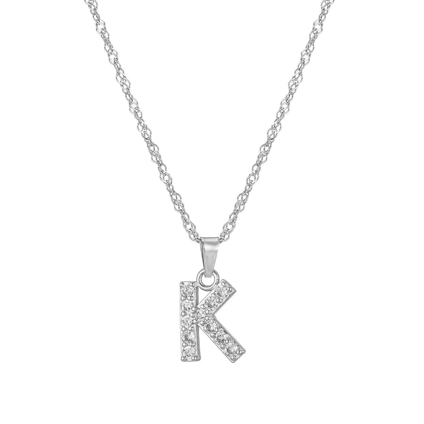 Letter Ketting met Zirkonia