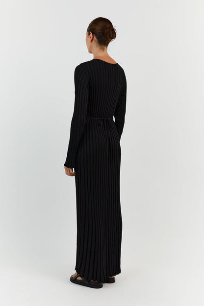 Maria™ | Knitted Midi Dress With V-neck