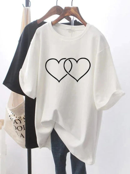 Lovely™ | Übergroßes – Love Loose White T-Shirt