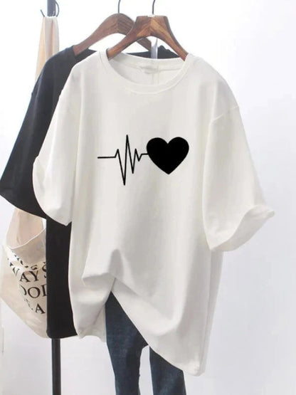 Lovely™ | Übergroßes – Love Loose White T-Shirt