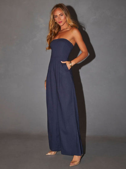 Samantha - Jumpsuit Tube Marineblau 