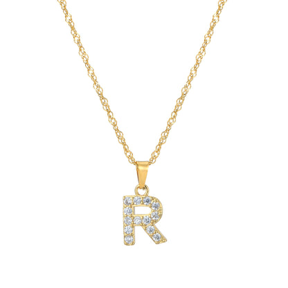 Letter Ketting met Zirkonia