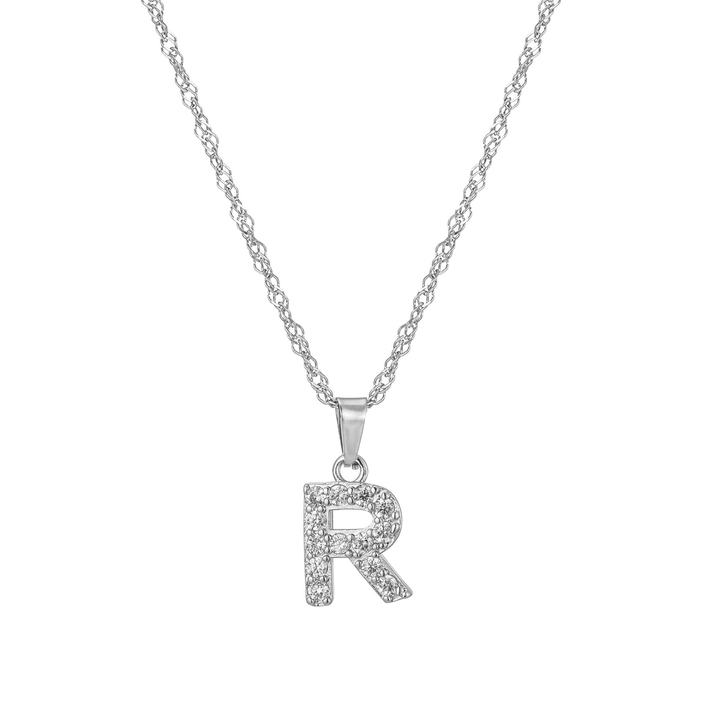 Letter Ketting met Zirkonia