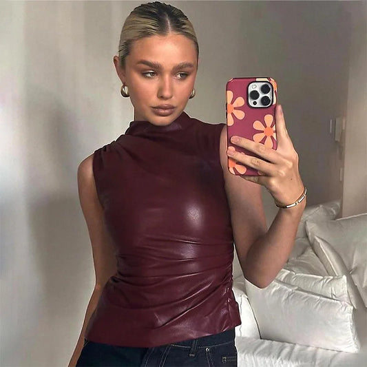 Leather Luxe top