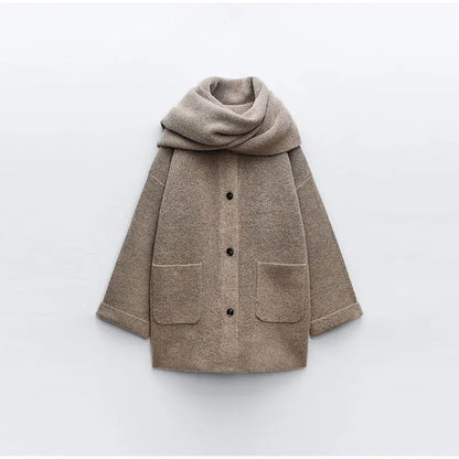 Luxe Woolen Chic™ - Wollen Jas Met Sjaal