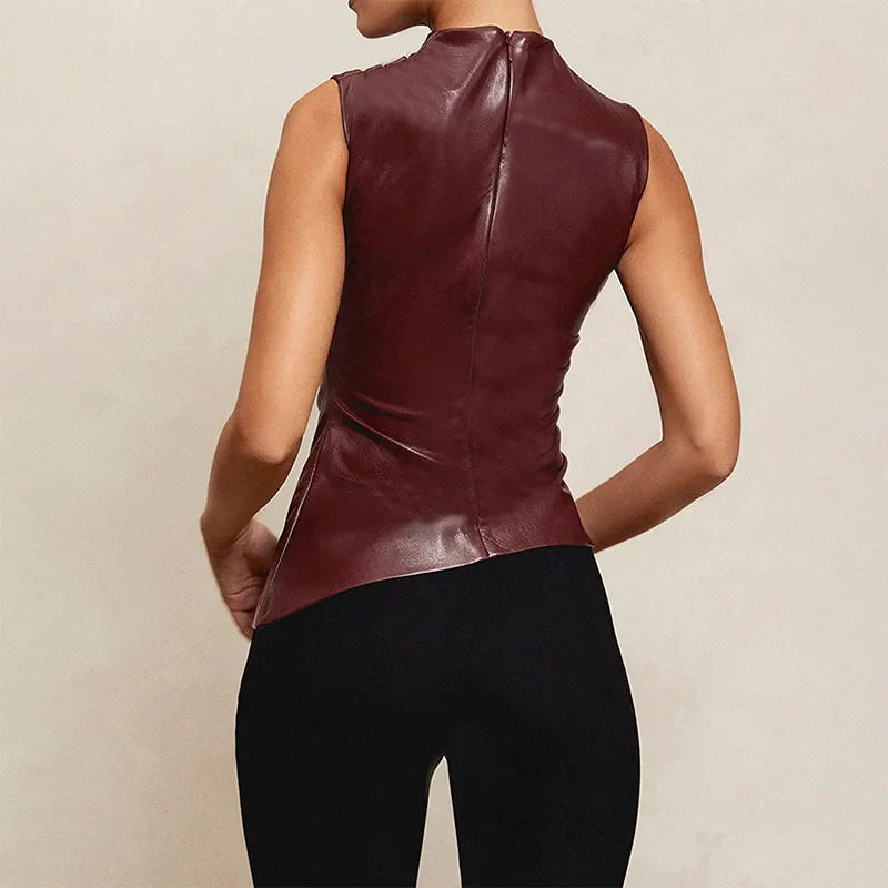 Leather Luxe top