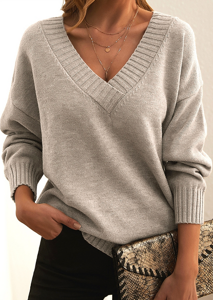 Aeliana - Ribbed neck sweater 