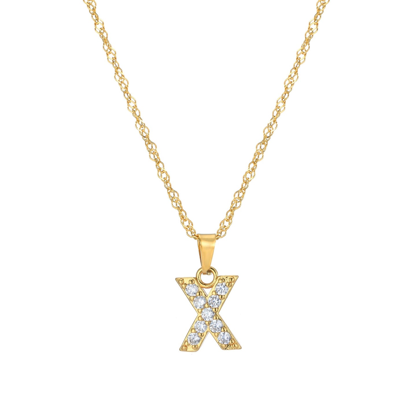 Letter Ketting met Zirkonia