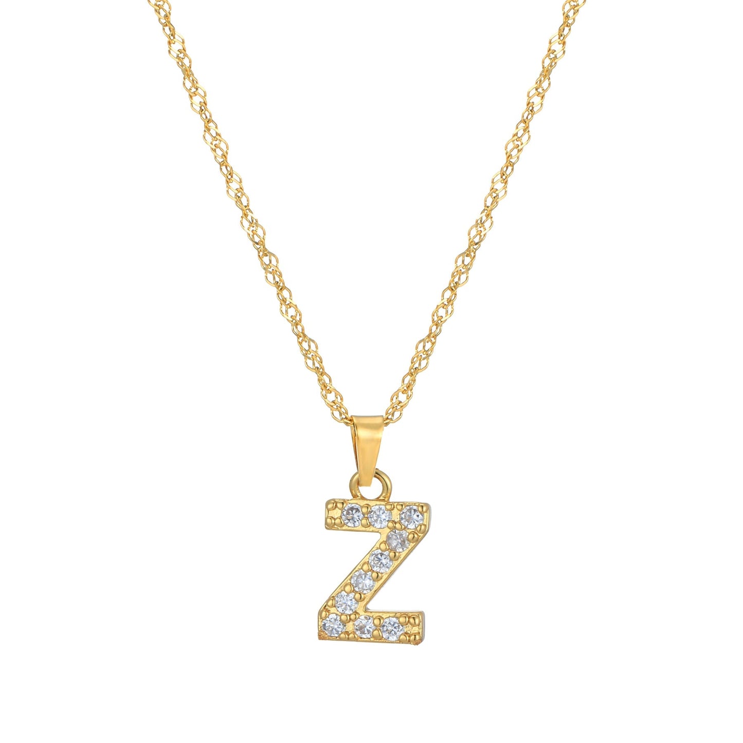 Letter Ketting met Zirkonia