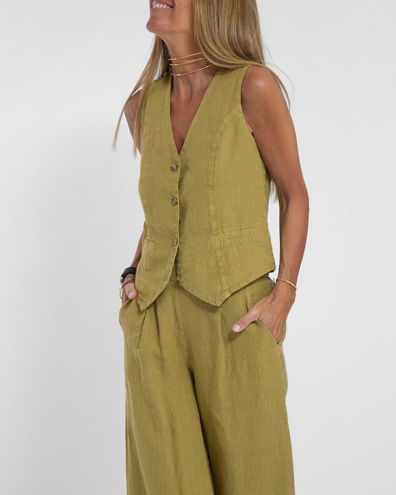 Marlena™ - Linen Vest and Trouser Set