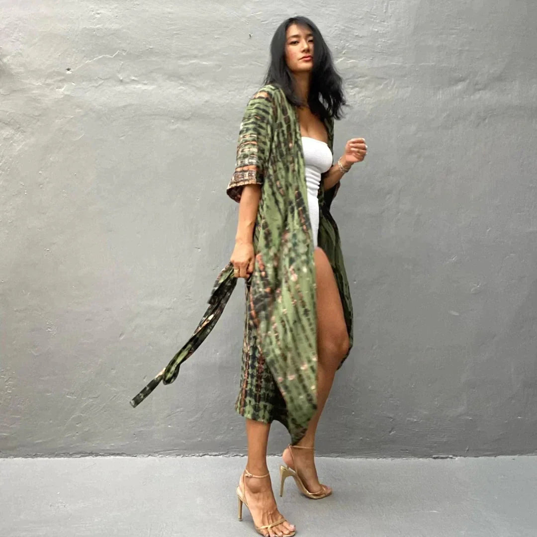 Ellana™ | Stylish Kimono Army Green 