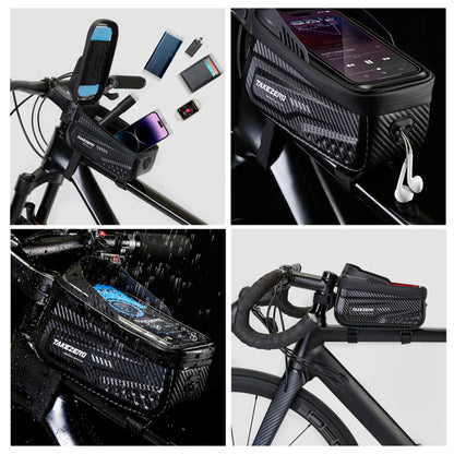 Waterproof Bicycle Handlebar Bag With Built-in Phone Holder