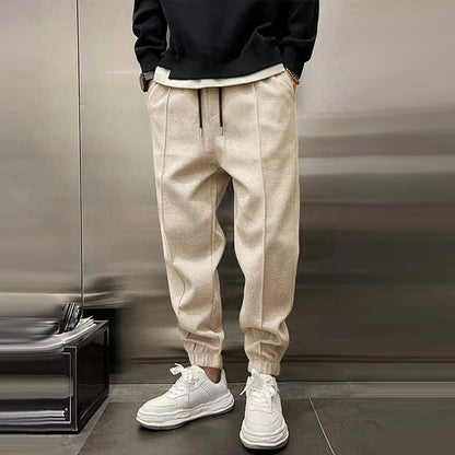 Adam - Loose Elastic Waist Casual Sports Trousers 