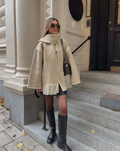 Sara | Elegant Coat With Scarf