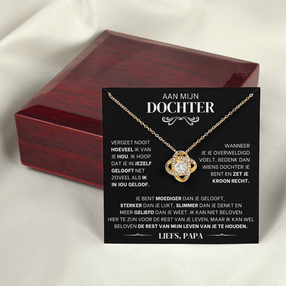 Aan Mijn Dochter - Love Knot Ketting - Liefs, Papa